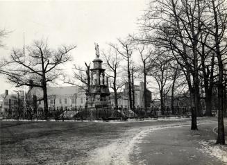 Volunteers' Monument, Queen's Park, west side of Queen's Park Crescent West, south of Wellesley St