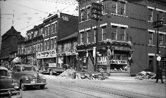 Yonge Street, College To Bloor Streets, east side, looking north from Wood St