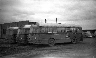Danforth Bus Lines, bus, at garage, Dufferin St