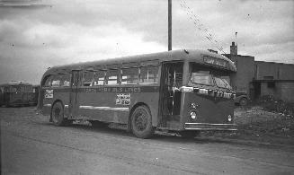 Danforth Bus Lines, bus #73 (North York Bus Lines), at garage, Dufferin St