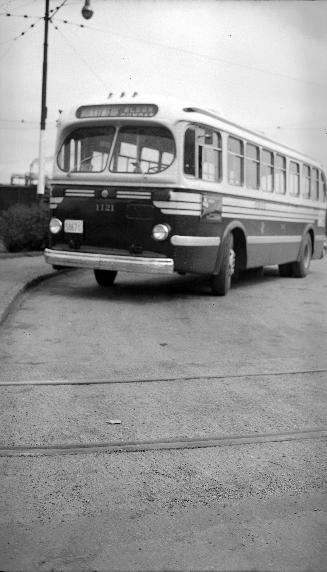 T.T.C., bus #1121, at Keele Loop, St. Clair Avenue W