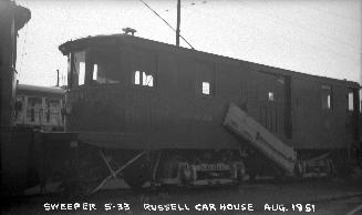 T.T.C., #S-33, sweeper, at Russell carhouse