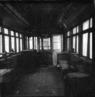 Image shows an interior of the TTC work car.