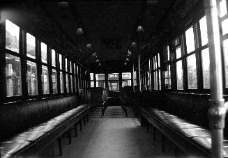 Image shows an interior of a TTC rail car. 