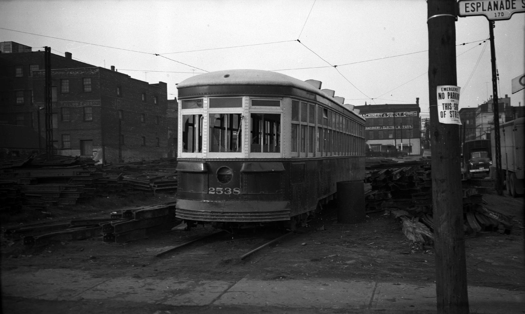 T.T.C., #2538, being scrapped, at George St. yard