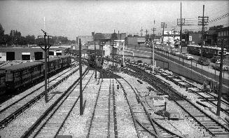 Yonge St. Subway, Davisville Yards, under construction, showing Yonge St., south of Chaplin Cre ...
