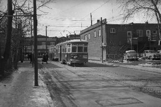 Glen Echo Road., looking west to Yonge Street, Toronto, Ontario. Image shows a street view with ...