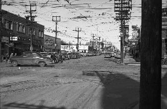 Yonge Street looking north from Eglinton Avenue, Toronto, Ontario. Image shows a street view wi ...