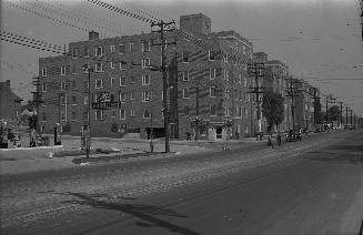 Yonge Street looking north from Chatsworth Drive, showing Chatsworth Manor Apartments, Toronto,…