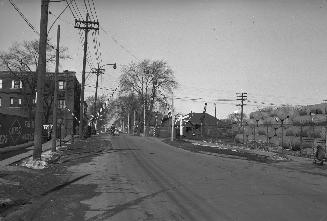 Pape Avenue, looking north from north of Gerrard Street East, showing C