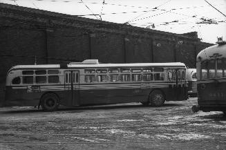 T.T.C., trolley bus #9135, at Lansdowne carhouse, Lansdowne Avenue, northwest corner Paton Road
