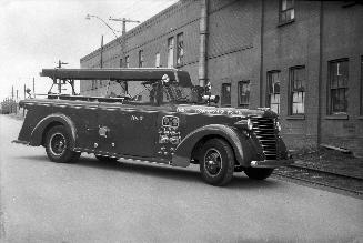 New Toronto Pumper No. 3, in front of fire hall, Eighth St., west side, north of Lake Shore Boulevard West, looking northeast