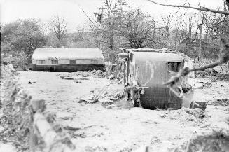 Humber River, looking west about Wakelin Court, showing Woodbridge Trailer Camp (Vaughan, Ontario)