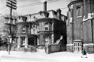Historic photo from Friday, May 6, 1955 - William Mcmaster house then Moulton College from 1888, Bloor St. E., n. side, w. of Park Road. : Toronto Public Library in Church-Wellesley Village