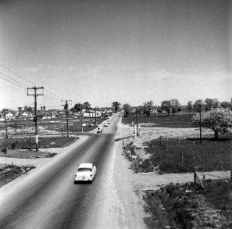 Historic photo from Saturday, May 14, 1955 - Dufferin St., looking north from the 401 in Downsview