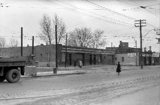 Danforth Bus Lines, garage (and terminal), Danforth Avenue, south side, between Kelvin & Luttrell Aves