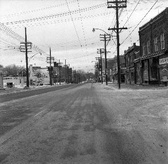 Yonge Street looking south from Bedford Park Avenue, Toronto, Ontario. Image shows a street vie ...