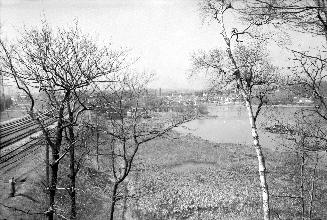 High Park, Grenadier Pond, looking west along site of The Queensway