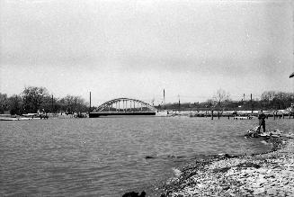 Credit River, looking north to Lake Shore Road bridge (Port Credit)