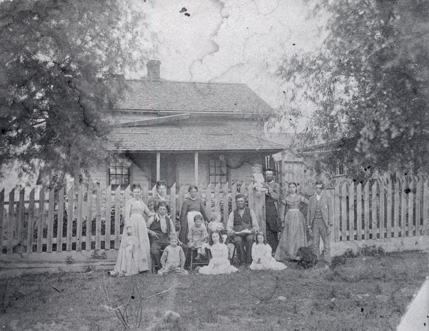 Crossan, Joseph, house, Finch Avenue West, Toronto, Ontario. Image shows a group of adults and  ...
