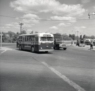 T.T.C., bus #1760, on Woodbine Avenue at O'Connor Drive, looking north