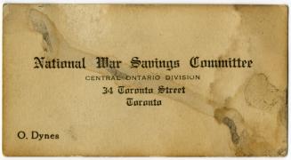 National War Savings Committee, Central Ontario Division