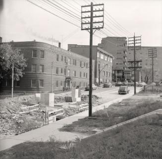 (The) Queensway, looking east from east of Parkside Drive, during construction
