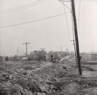 Islington Avenue, looking south from site of Thistletown Collegiate Institute, Fordwich Crescent, northwest corner Islington Avenue