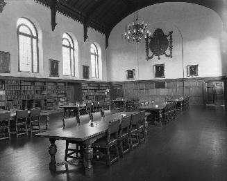 Historic photo from 1938 - Osgoode Hall interior with Coat of Arms by Dyce C. Saunders, ca 1938 in City Hall