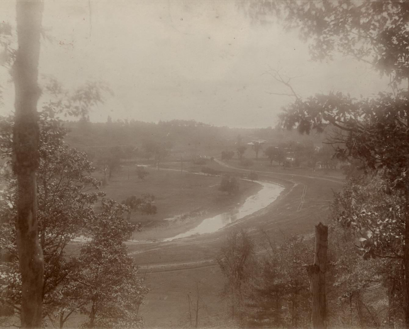 Image shows a river view with some trees on both sides.