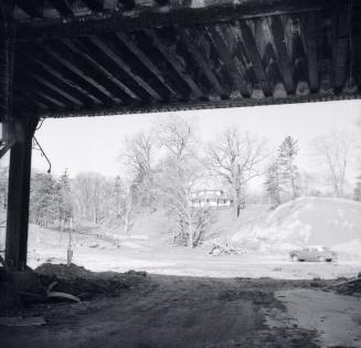 (The) Queensway, looking north on Colborne Lodge Drive during construction