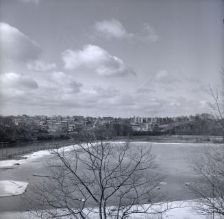 Humber River, looking west from Riverside Drive, just north of South Kingsway, to Berry Road across river