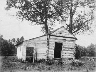 Historic photo from 1890 - Log Cabin on the grounds of the Austin estate - Spadina in Casa Loma