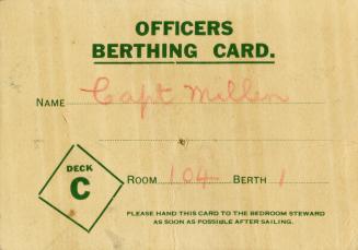 Officers berthing card