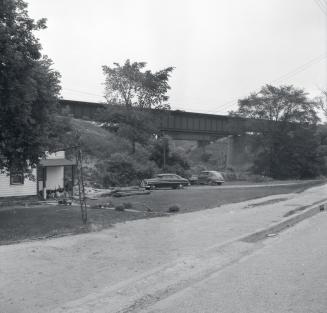 Black Creek, C.N.R., bridge looking east from Weston Road, Toronto, Ontario