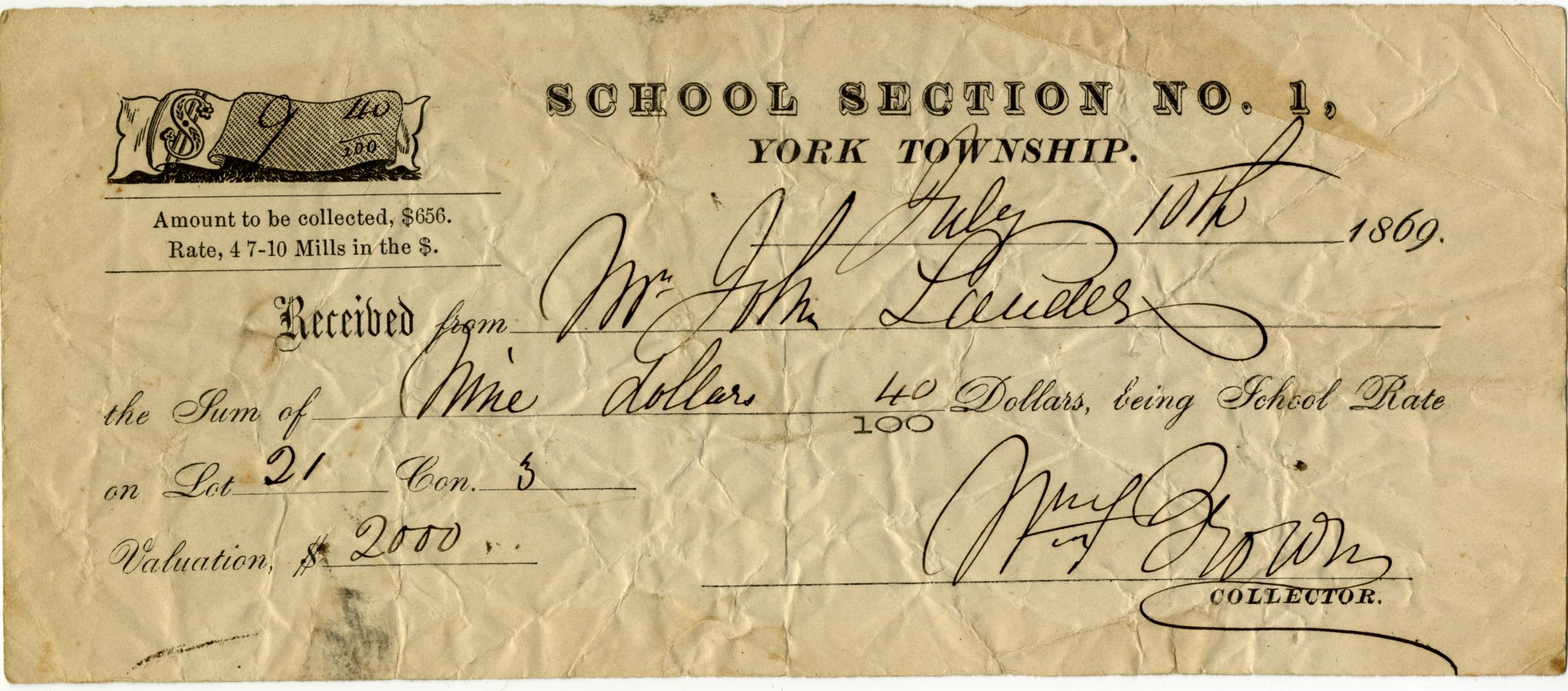School section no. 1, York Township