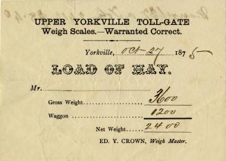 Upper Yorkville toll-gate weigh scales