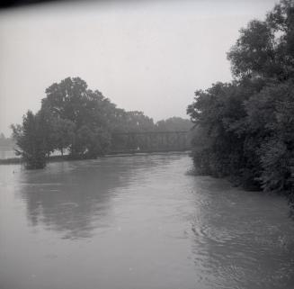 Humber River, looking north to Old Albion Road bridge over Humber River