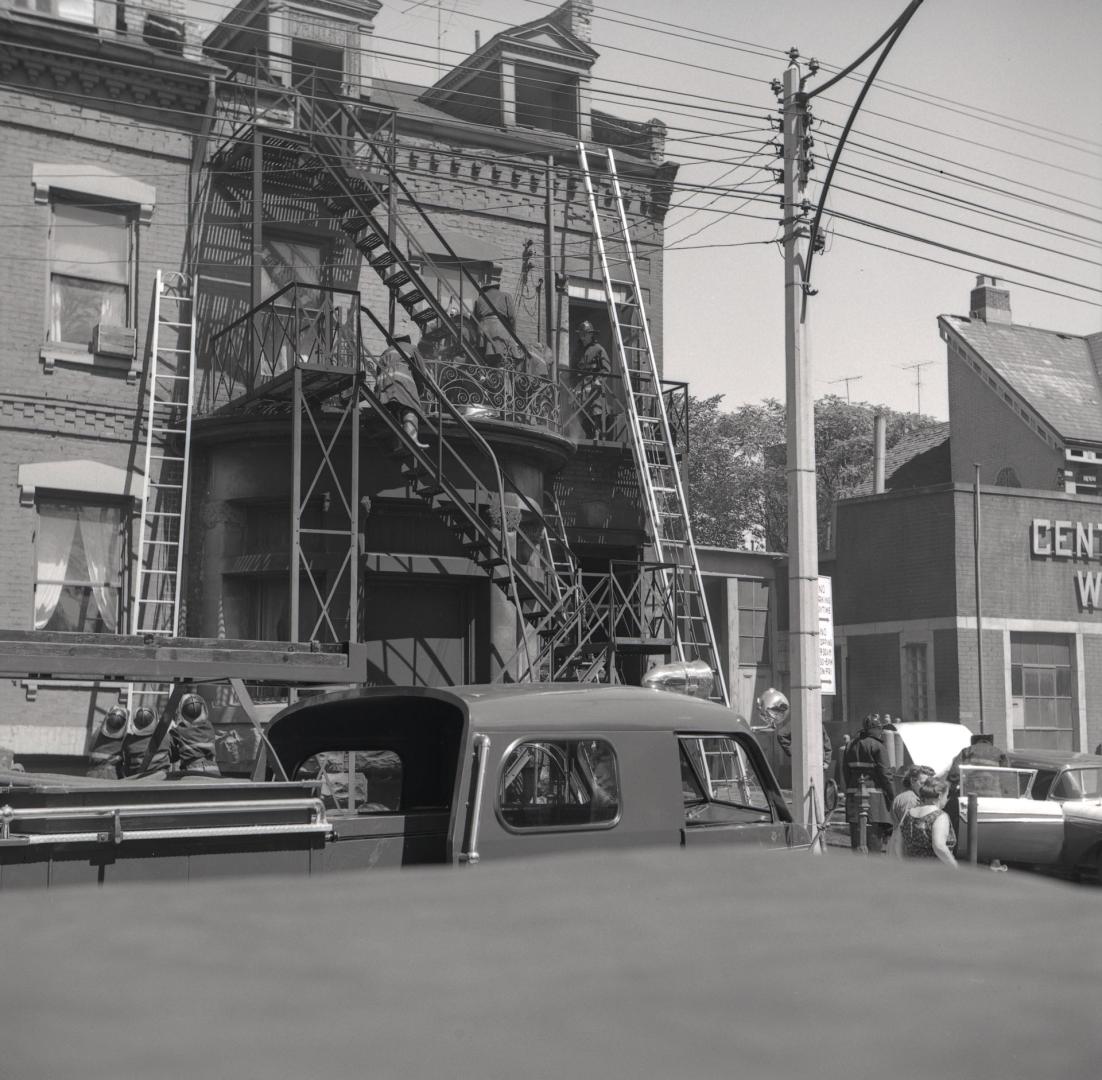 Gerrard Street East, north side, between Church & Mutual Streets, aftermath of fire caused by explosion of motor-car's gas tank while car was being welded