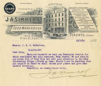 J.A. Simmers Seeds, Toronto
