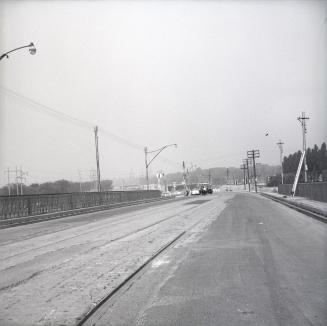 Lakeshore Road., looking west from bridge over C.N.R. tracks, south of King St. West