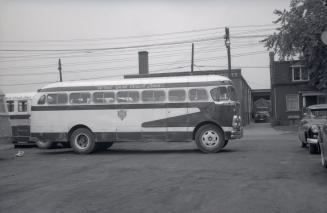 West York Coach Lines, garage, Pacific Avenue, southwest corner Vine Avenue, looking north to Vine Avenue, showing bus #46