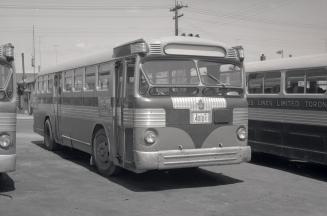 Danforth Bus Lines, bus #80 (North York Bus Lines), at garage, Danforth Avenue, south side, between Elward Boulevard & August Avenue