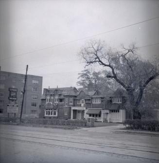 Historic photo from 1953 - Lynne Arms Italian Village Restaurant with Sign in Mimico