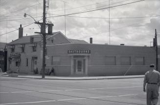 Historic photo from Sunday, July 4, 1954 - Eastbourne House hotel with separate entrances for men and woman - built by George Coleman - hamlet of Coleman Corners in The Danforth