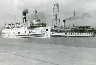 Cape Trinity, steamer, also, at right, Dalhousie City, steamer, in Eastern Gap, Toronto