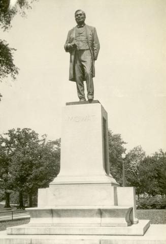 Mowat, Sir Oliver, monument, Queen's Park, in front & slightly to west of Parliament Buildings