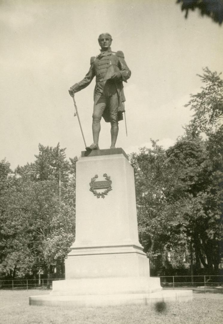 Simcoe, John Graves, monument, Queen's Park, in front & slightly to east of Parliament Buildings