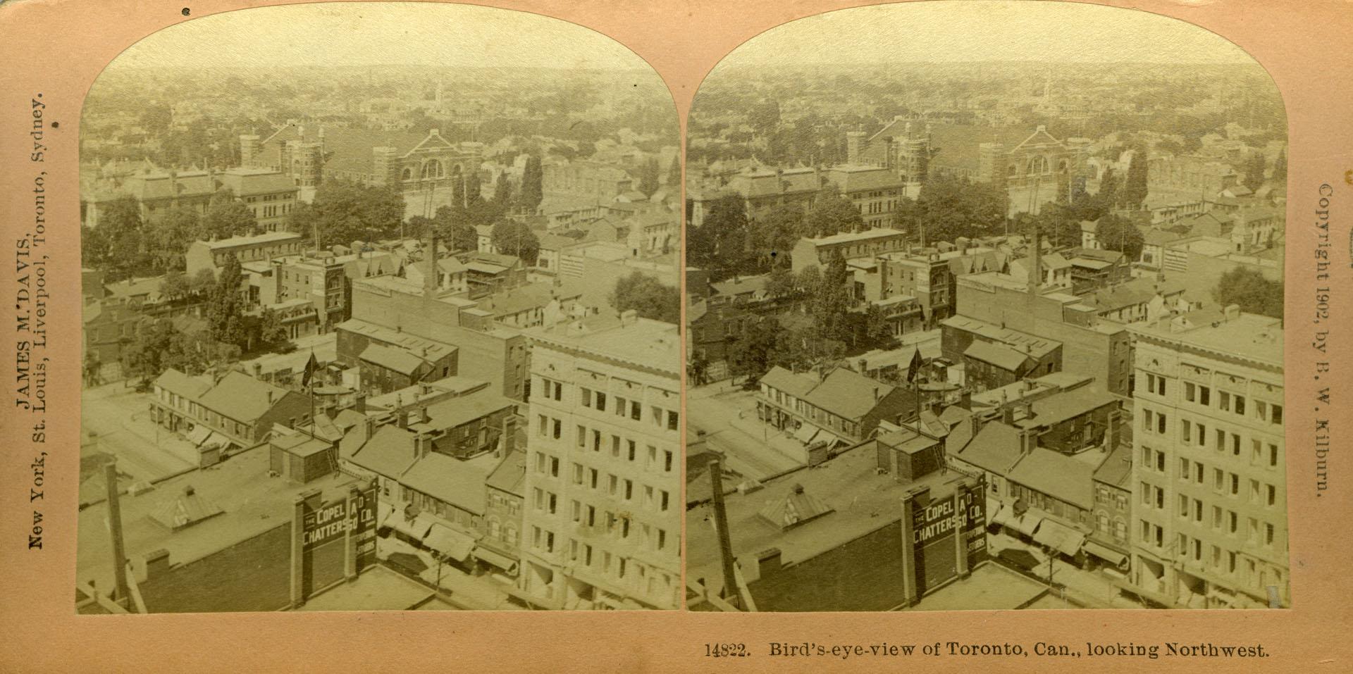 Looking n.west from Temple Building. (Richmond St. West, n.west corner Bay St.), Queen St. West, west of Bay St. in foreground