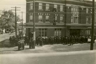 Empringham, George, Funeral Procession, in front of Empringham Hotel, Danforth Avenue, southwest corner Dawes Road
